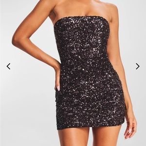 Retrofete Heather Strapless Dress in Dark Chocolate